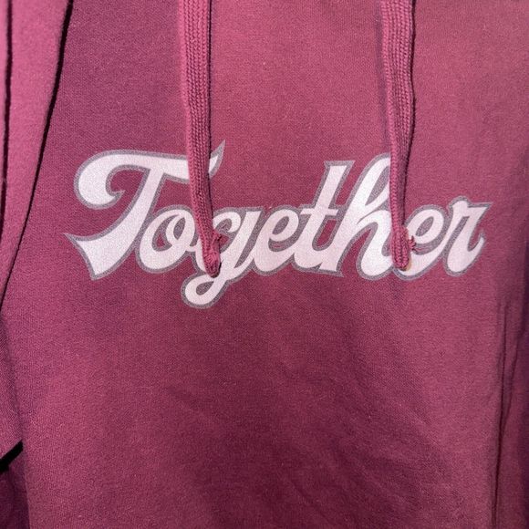 Teddy & Tina Together Couple Hoodies Size Large Oversized Burgandy - Picture 2 of 5